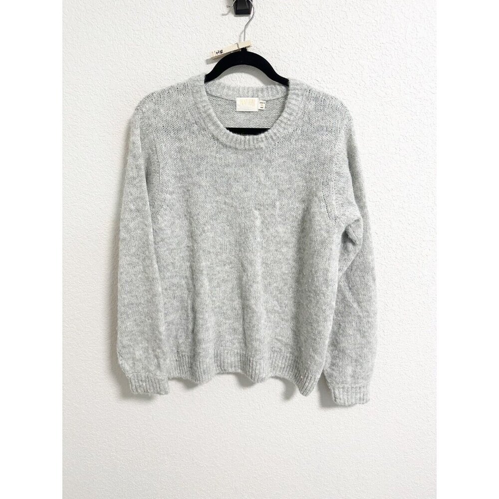Nation LTD‎ Megan Shoulder Crew Neck Alpaca Merino Wool Gray Medium